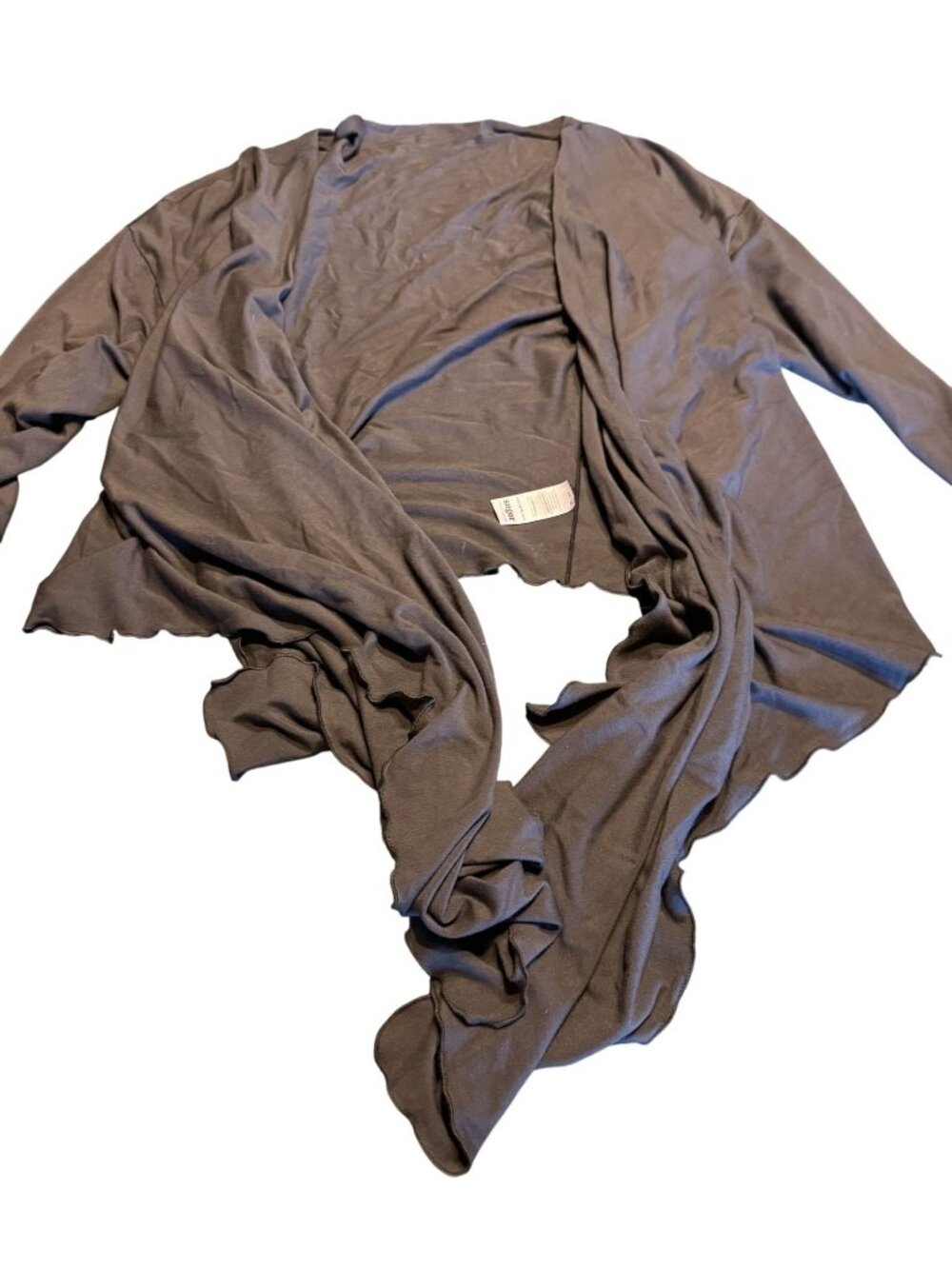 Suger Bamboo Blend Open-Front Cardigan One Size Fits Most Lightweight Gray Capsu